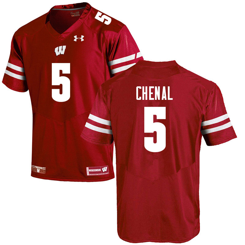 Wisconsin Badgers Men's #5 Leo Chenal NCAA Under Armour Authentic Red College Stitched Football Jersey PV40Z63NJ